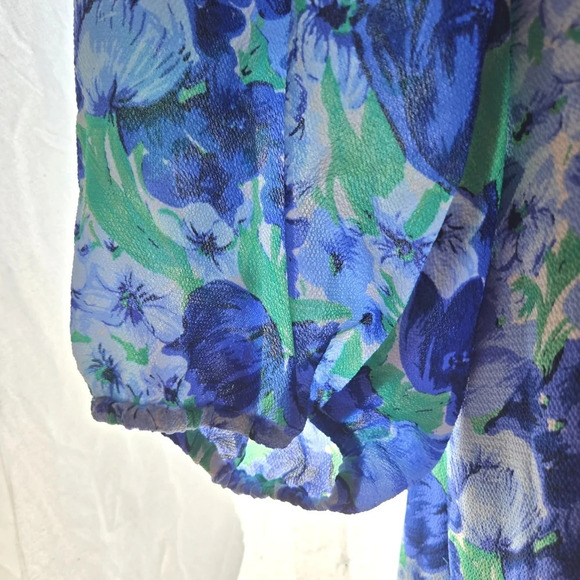 Beautiful Blue Floral Midi Dress NWT - Picture 4 of 11